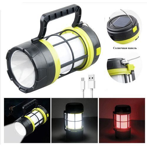 Ліхтар кемпінг переносний 910-LED+COB (white+red), power bank, Li-Ion акум., сонячна батарея, ЗП microUSB 9150 фото