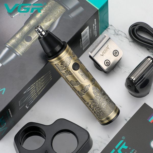 Многофункциональный триммер VGR V-621 4 в 1: для бороды, носа, тела и бритья, 4 насадки, LED-индикация 9032 фото