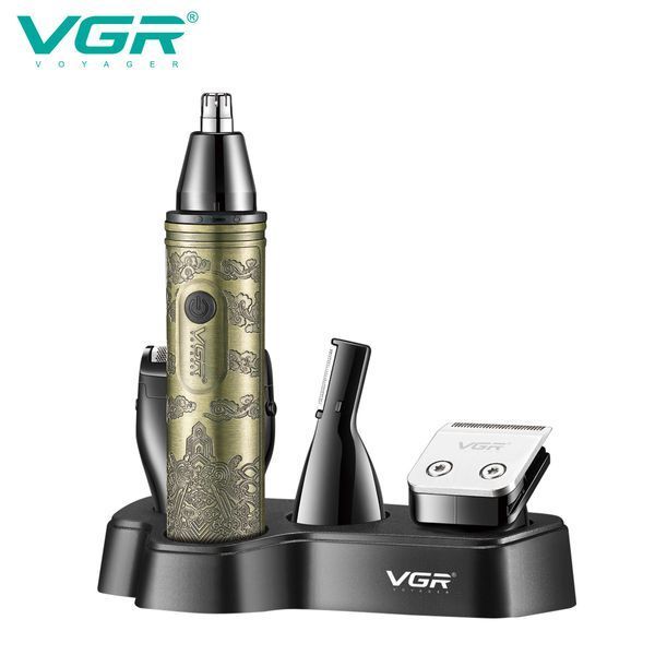 Многофункциональный триммер VGR V-621 4 в 1: для бороды, носа, тела и бритья, 4 насадки, LED-индикация 9032 фото