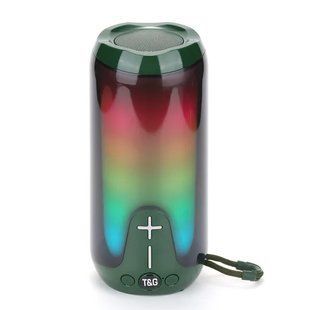 Bluetooth колонка TG651 з RGB підсвічуванням, FM-радіо, speakerphone, 15 Вт, Green 9983 фото