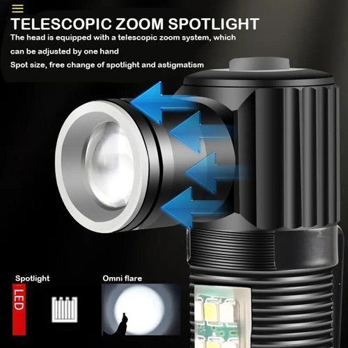 Ліхтар SY-2209 P50+18SMD RGB, акумуляторний, USB заряджання, Zoom 9935 фото