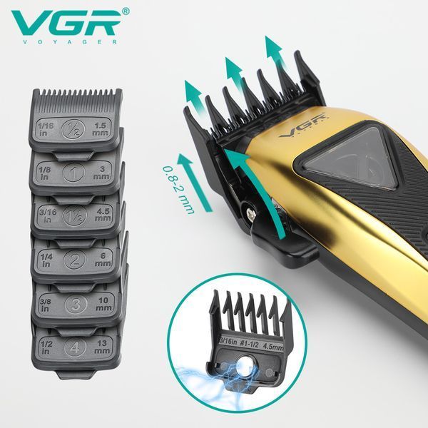 Машинка для стрижки VGR V-015 с мотором MAGLEV VECTOR 3.0, LED дисплей, 4 насадки 9016 фото