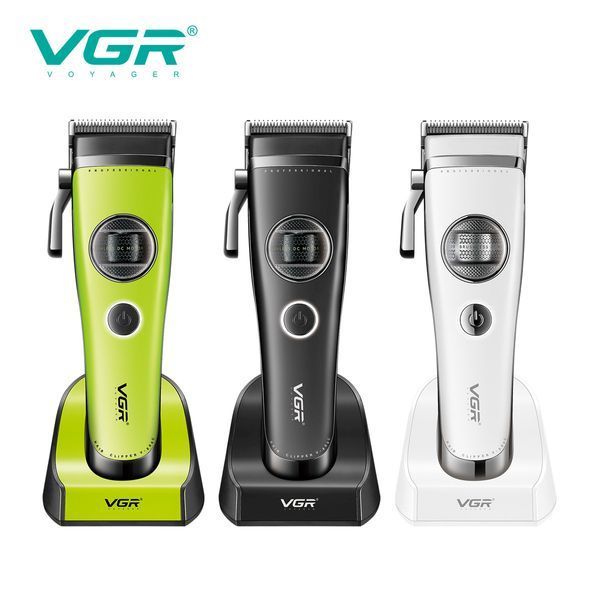 Машинка для стрижки VGR V-880C BLACK, EXTERNAL ROTOR MOTOR, MIM Blade, 11 насадок, док-станція 11277 фото