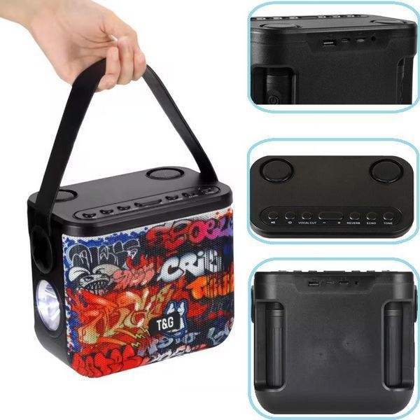 Bluetooth-колонка TG 545DK, c функцией speakerphone, радио, redcamo, 2 микрофона, фонарь 10000 фото