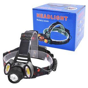 Фонарь налобный Police 2117-T6+2COB, ЗУ 220V/12V, 2x18650, zoom 4849 фото