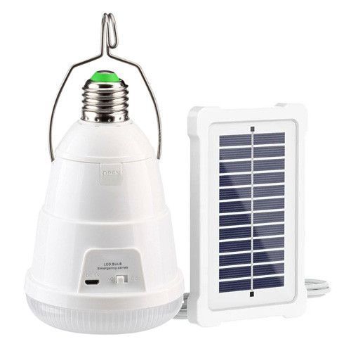 Світлодіодна LED лампа акумулятором Yajia FA-3630, 28W, E27, 2x18650, сонячна панель, гачок, ЗУ microUSB 10072 фото