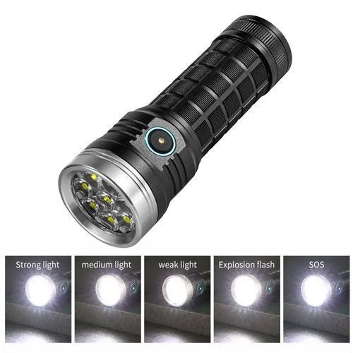 Ліхтар W5185-8XHP360 - надпотужний акумуляторний LED, 1x18650, індикатор заряду, зарядка Type-C, Box 9939 фото