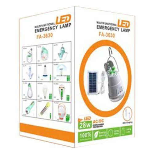 Світлодіодна LED лампа акумулятором Yajia FA-3630, 28W, E27, 2x18650, сонячна панель, гачок, ЗУ microUSB 10072 фото
