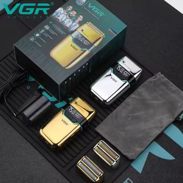 Електробритва VGR V-350 GOLD - шейвер з подвійною сіткою, триммером та LED-дисплеєм 9065 фото