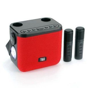 Bluetooth-колонка TG 545DK, з функцією speakerphone, радіо, red, 2 мікрофони, ліхтар 9999 фото