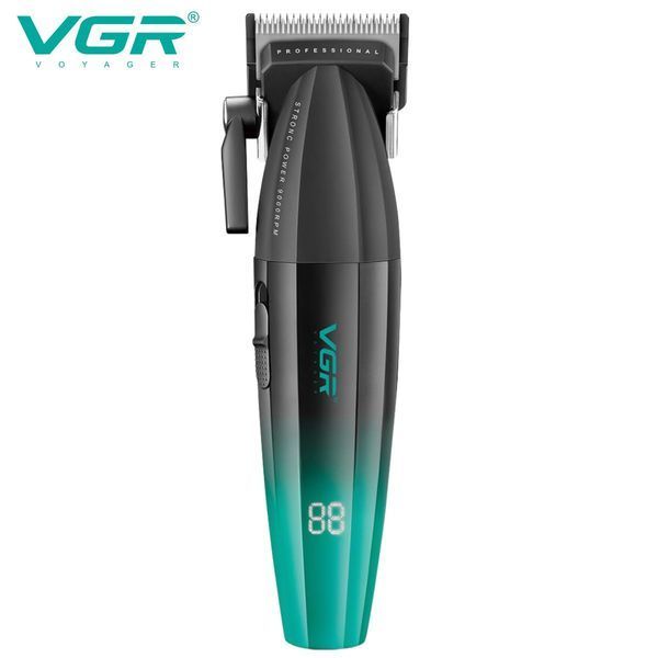 Машинка для стрижки VGR V-003 GREEN з TURBO режимом, керамічним лезом та LED дисплеєм 9015 фото