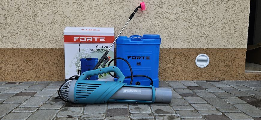 Комплект аккумуляторный опрыскиватель, электроопрыскиватель Forte 12л и турбо насадка Ignis 34902-2 фото