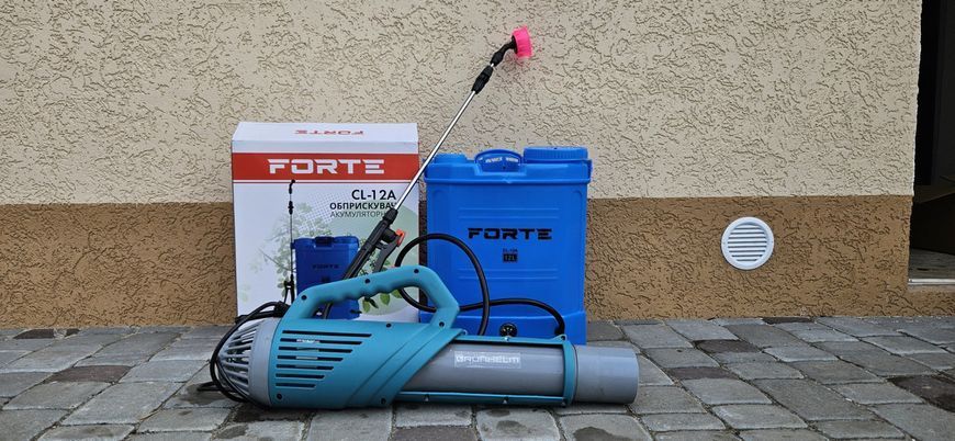 Комплект аккумуляторный опрыскиватель, электроопрыскиватель Forte 12л и турбо насадка Ignis 34902-2 фото