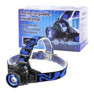 Фонарь налобный W001-XPE, ЗУ 220V/12V, встроенный аккумулятор, zoom 3791 фото