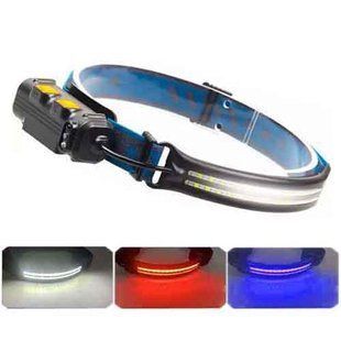 Фонарь налобный BL-W691-2COB (white+red+RGB), Motion Sensor, Li-Ion аккум., ЗУ Type-C 8999 фото