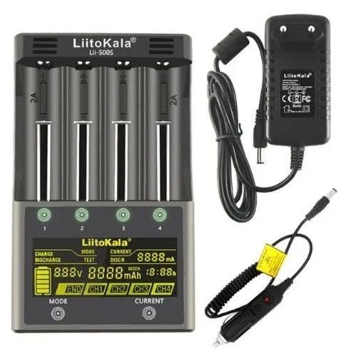 LiitoKala Lii-500S інтелектуальний зарядний пристрій АА, ААА, 18650, 26650, 21700 Li-ion, Ni-MH, Ni-Cd 9307 фото