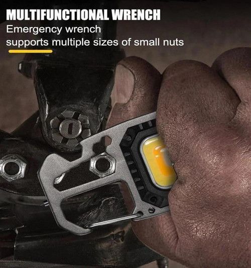 Фонарь 5138/KL-535-COB ULTRA (white+yellow+red), аккумуляторный мультитул с магнитом, карабином и отверткой, з 9928 фото