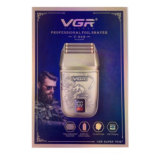 Електробритва VGR V-349 - потрійне лезо, LED-дисплей, IPX6 вологозахист, шейвер з триммером 9064 фото