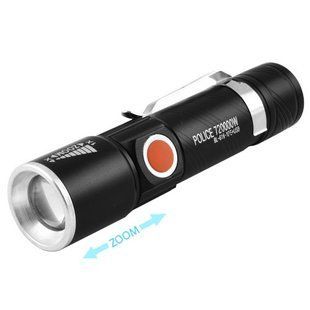Ліхтар Police 616-XPE, ЗУ USB, вбудований акумулятор, zoom, затискач 7324 фото