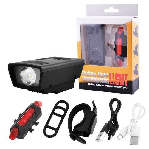 Фонарь велосипедный 1803-1-XPE, габарит 5LED, ЗУ micro USB, встроенный аккумулятор 7658 фото