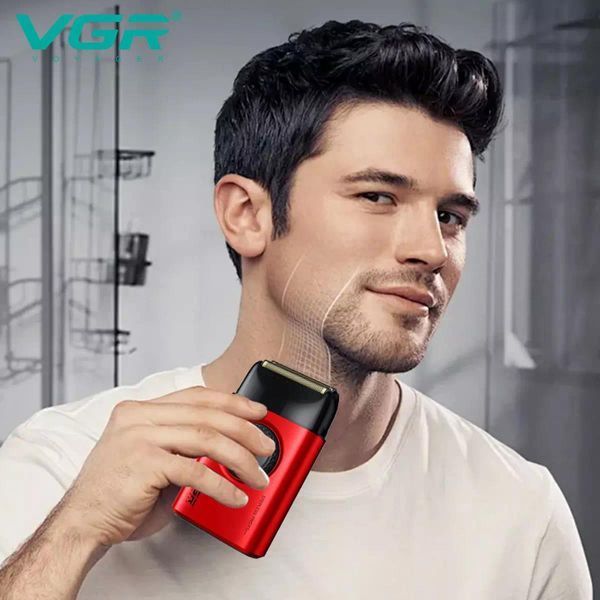 Електробритва VGR V-377 RED - подвійне лезо, 7000-9000 RPM, LED дисплей, потужний шейвер для чоловіків 10868 фото