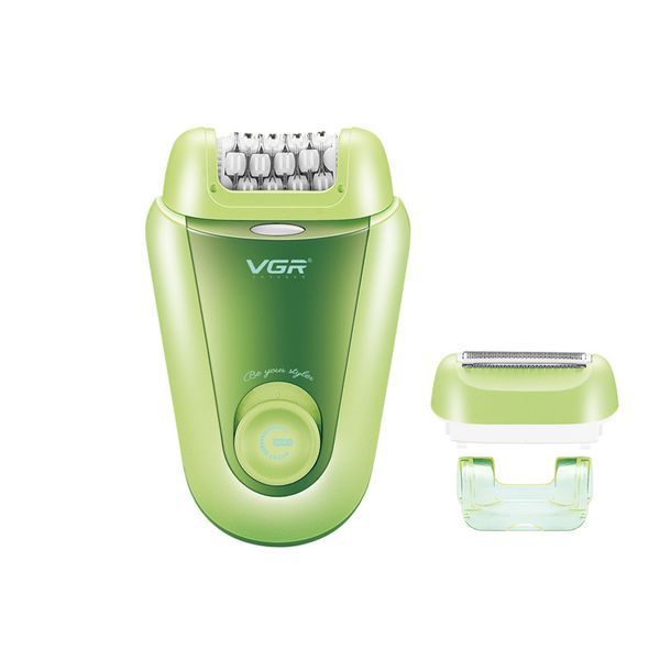 Епілятор VGR GREEN 2 в 1 V-758 з 2 насадками - для обличчя та тіла, зручний та ефективний 9237 фото