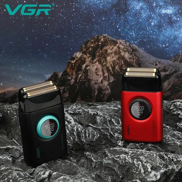 Електробритва VGR V-377 RED - подвійне лезо, 7000-9000 RPM, LED дисплей, потужний шейвер для чоловіків 10868 фото