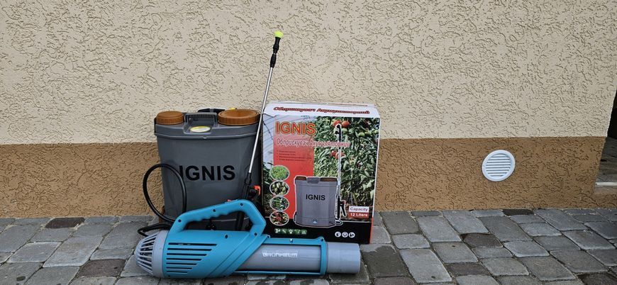 Опрыскиватель аккумуляторный садовый Ignis 12 л и турбо насадка Ignis 34920-2 фото