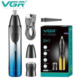 Триммер VGR 2 в 1 V-619 BLUE: триммер для носа и шейвер 11309 фото