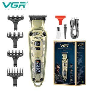 Триммер VGR V-901 с LED-дисплеем и 4 насадками для бороды и стрижки 10535 фото