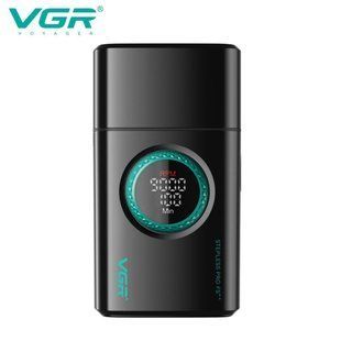 Електробритва VGR V-377 BLACK - шейвер з подвійним лезом, LED дисплеєм та регулюванням швидкості 9030 фото