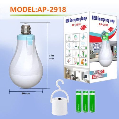Світлодіодна LED лампочка з акумулятором Yajia AP-2918, 30W, E27, 3x18650 10076 фото