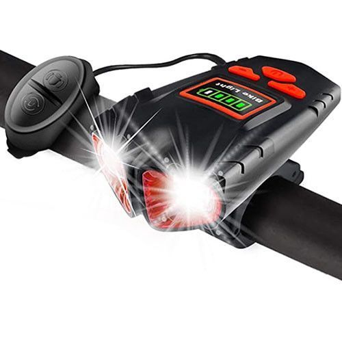 Велозвонок + фара 580-2T6, 120 LUMEN, выносная кнопка, Waterproof, аккум., ЗУ micro USB 8392 фото