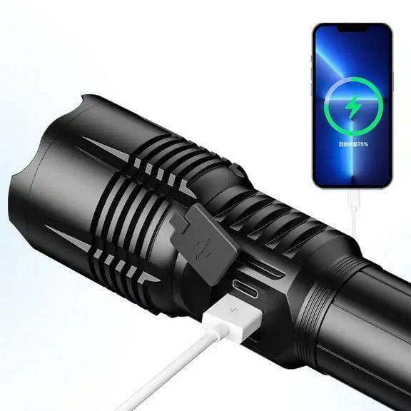 Ліхтар PLD-501 WHITE LASER LED PM10-TG, 1х26650, power bank, Waterproof, індикація заряду, ЗУ Type-C, zoom 9509 фото