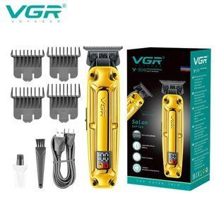 Аккумуляторная машинка для стрижки (clipper) VGR V-904 GOLD, 4 насадки, 2000 mAh, LED display 11204 фото