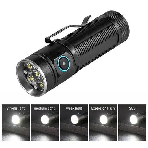 Ліхтар W5184-6XHP360 - потужний акумуляторний LED ліхтарик з індикацією заряду та зарядкою Type-C 9938 фото