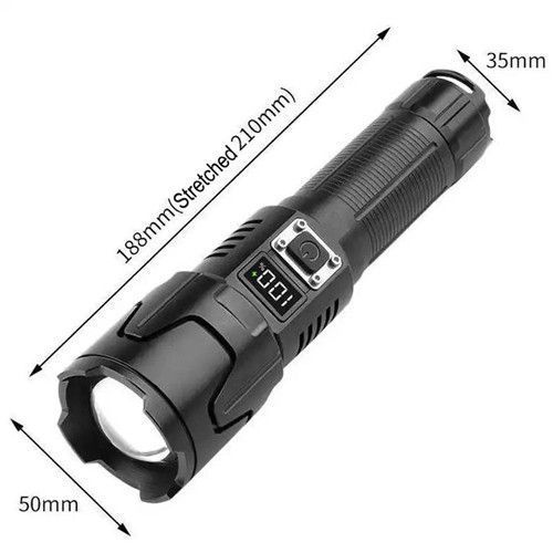 Фонарь PLD-2301 WHITE LASER LED PM30-TG, 1х18650/1х26650/3xAAA, power bank, индикация заряда, ЗУ Type-C, zoom 9508 фото