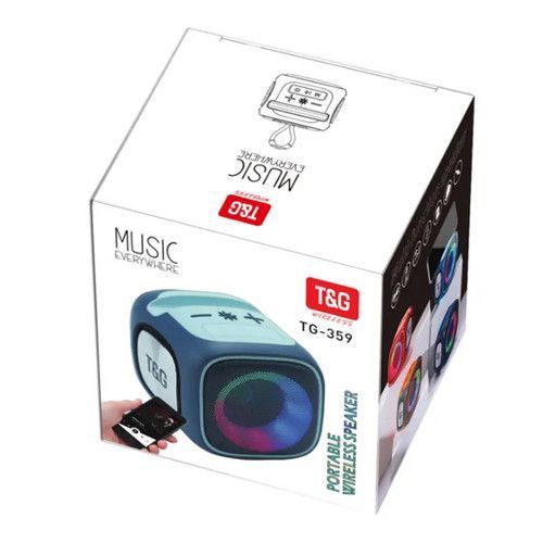 Bluetooth колонка TG359 з RGB підсвічуванням, FM-радіо, speakerphone, 15 Вт, Blue 9962 фото