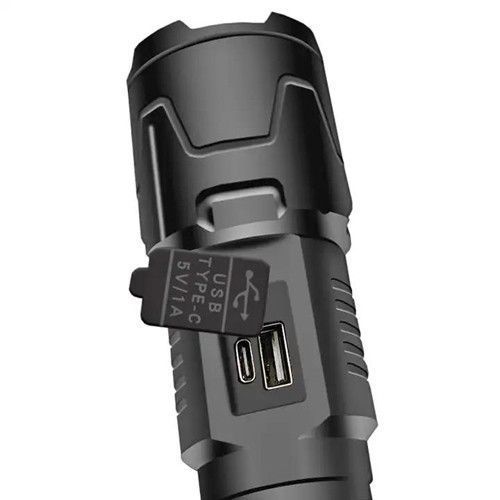 Фонарь PLD-2301 WHITE LASER LED PM30-TG, 1х18650/1х26650/3xAAA, power bank, индикация заряда, ЗУ Type-C, zoom 9508 фото