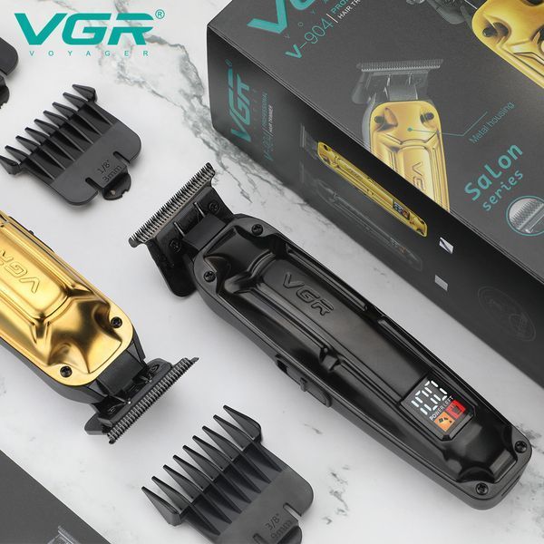 Акумуляторна машинка для стрижки (clipper) VGR V-904 GOLD, 4 насадки, 2000 mAh, LED display 11204 фото