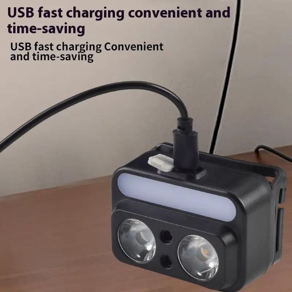 Ліхтар налобний 2069-XPG(white)+XPG(yellow)+5SMD(red), Motion Sensor, Li-Ion акумулятор, ЗУ Type-C 10897 фото