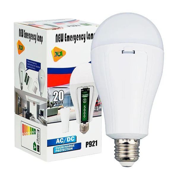 Світлодіодна LED лампа з акумулятором P921, 20W, E27, 2x18650 (Yajia) 10884 фото