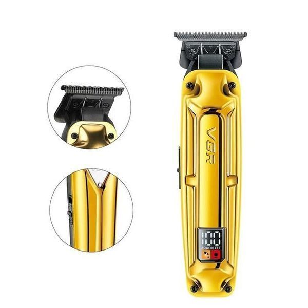 Акумуляторна машинка для стрижки (clipper) VGR V-904 GOLD, 4 насадки, 2000 mAh, LED display 11204 фото