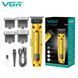 Акумуляторна машинка для стрижки (clipper) VGR V-904 GOLD, 4 насадки, 2000 mAh, LED display 11204 фото 1